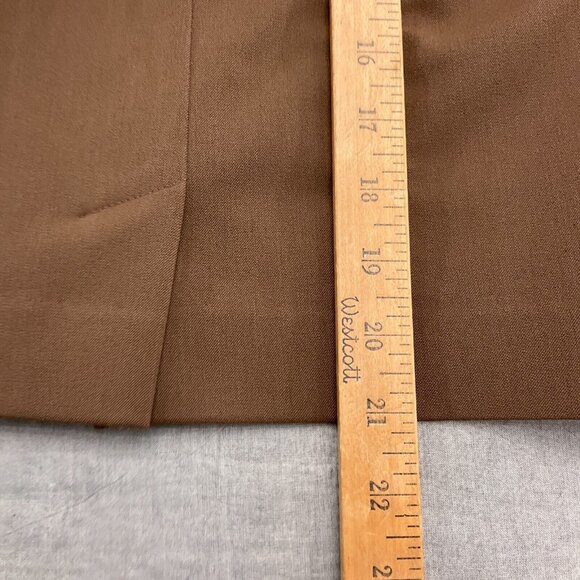 Caslon Skirt Suit Women 6/36 29W x 21L Brown‎ Button Peplum Stretch Classic 2pc - Picture 15 of 16